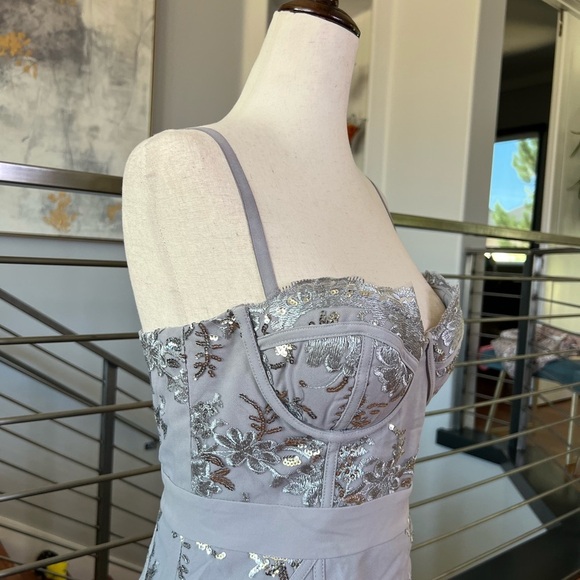 NBD Harper Mini Dress in Silver - Picture 6 of 12